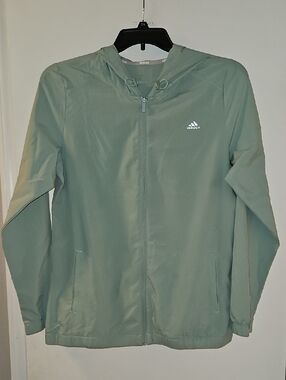 Adidas Golf Sage Green Lightweight Hooded Zip Jacket